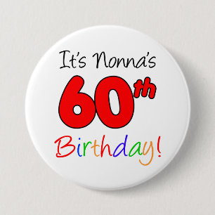 Es 60.a diversión del cumpleaños de Nonna y botón