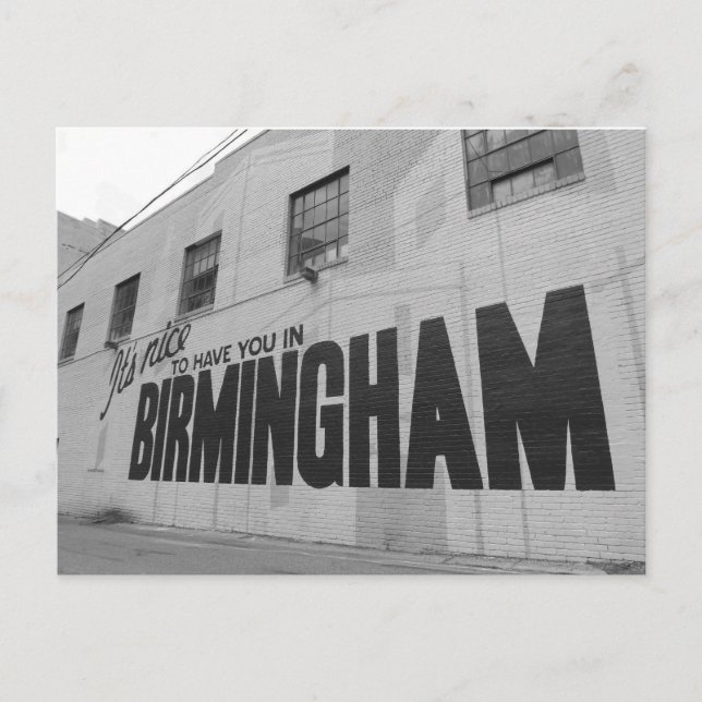 Es agradable tenerte en la postal de Birmingham (Anverso)