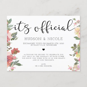 Es Anuncio Oficial de Boda Fugaz Tarjeta Postal