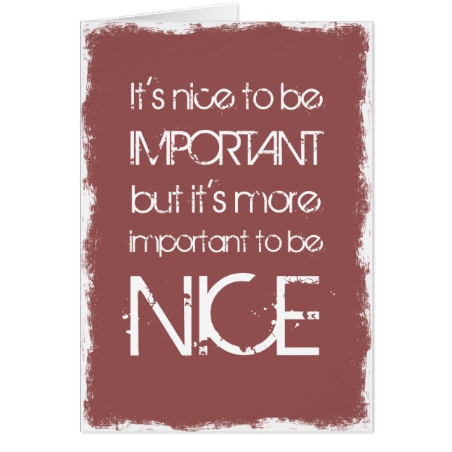 Es bueno ser importante... (Frente)