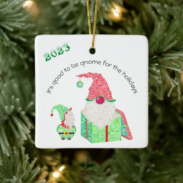 Es bueno ser un adorno de cerámica de Gnome (Árbol)