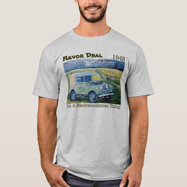"¡Es cosa de Backwoodsman!" Camiseta de 1948 (Anverso)