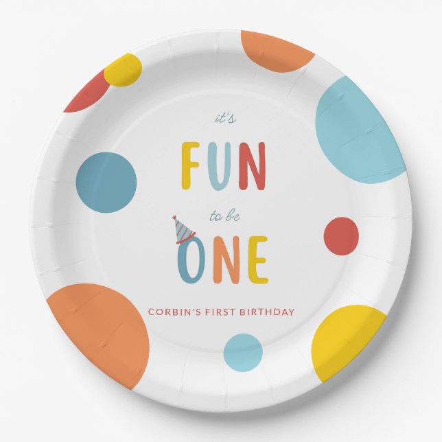Es divertido ser platos de fiesta de cumpleaños de (Anverso)