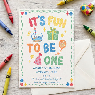 Es divertido ser una colorida invitación de cumple