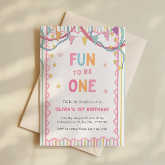 Es divertido ser una niña Tarjeta de invitación pa