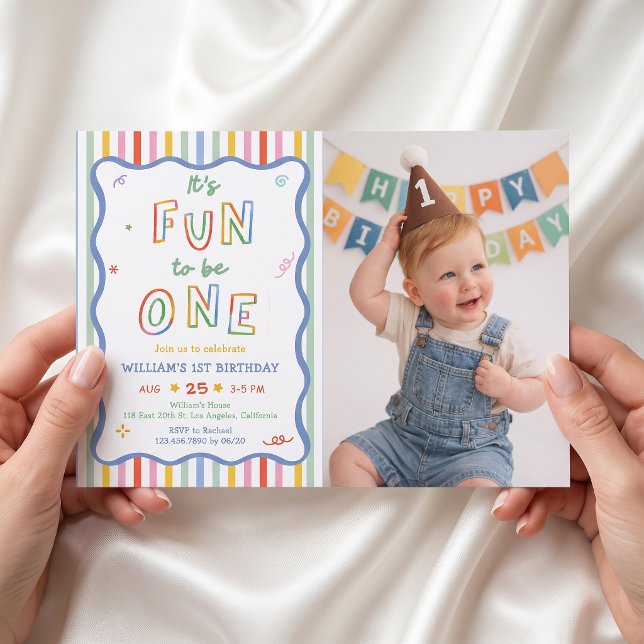 Es divertido ser uno Invitación de cumpleaños 1er  (Subido por el creador)
