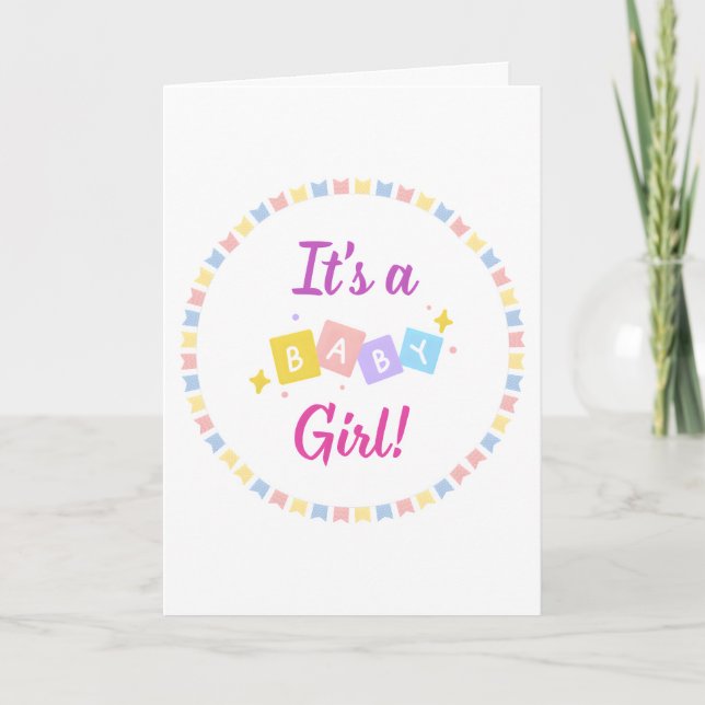 Es el anuncio de un bebé Chica rosado (Anverso)