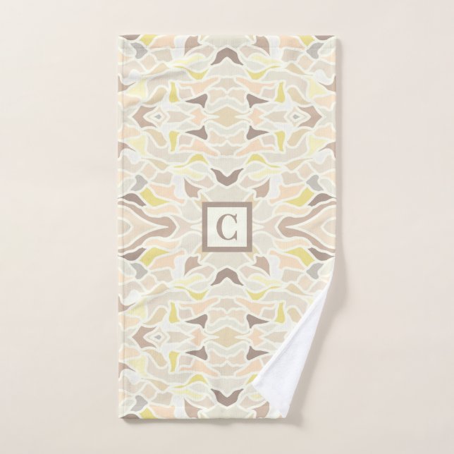 Es el patrón de abstracto geométrico de marfil (Toalla de mano)