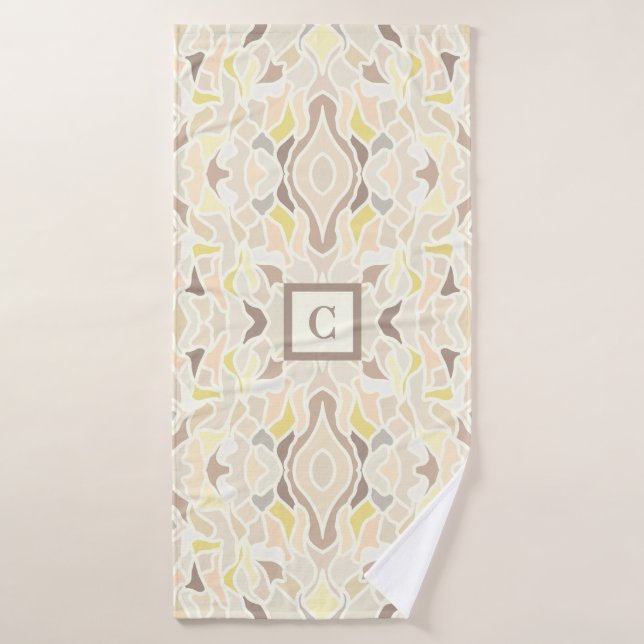 Es el patrón de abstracto geométrico de marfil (Toalla de baño)