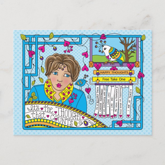 Es el pensamiento lo que cuenta la postal (Anverso)