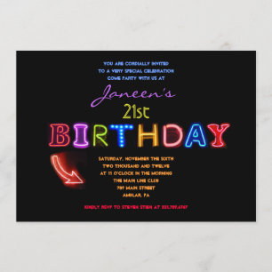 ¡ES ELÉCTRICO! Invitación a cumpleaños número 21