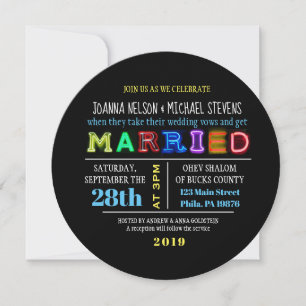 ¡ES ELÉCTRICO! Invitación a la boda de RÓTULO NEON