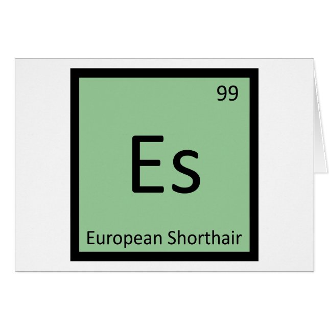 Es - Elemento Químico Gato Europeo de Pelo Corto (Anverso (Horizontal))
