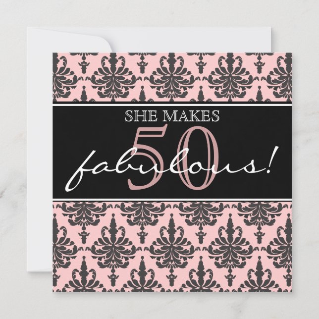 ¡Es Fabulosa! Invitación a fiesta de cumpleaños (Anverso)
