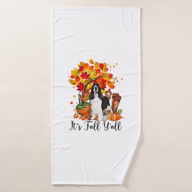 Es Fall Y'all Springer Spaniel Dog Halloween Tha (Toalla de baño)