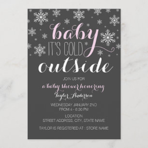 Es frío afuera, bebé - Invitación para baby shower