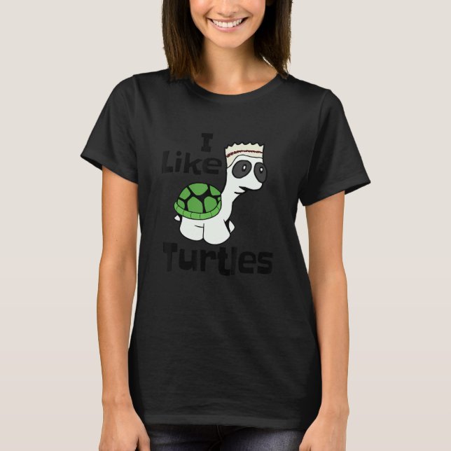 Es gracioso que me guste la camiseta de tortugas c (Anverso)