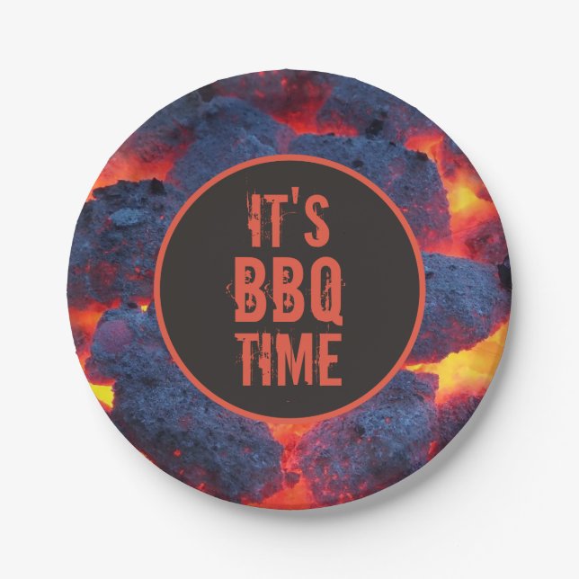 Es hora de BBQ plato de papel (Anverso)