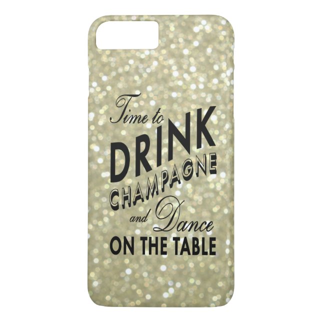 Es hora de beber champán en Funda Gold iPhone 7 Pl (Reverso)