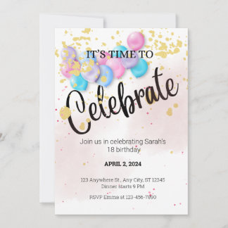 ES HORA DE CELEBRAR PLANTILLA DE INVITACIÓN