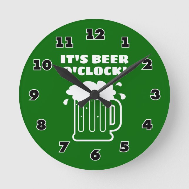Es hora de CERVEZA divertido reloj de pared de coc (Anverso)