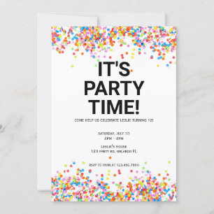 Es hora de fiesta Tarjeta de Invitación de Cumplea