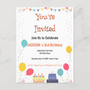 Es Hora de Fiesta Tarjeta de Invitación de Cumplea