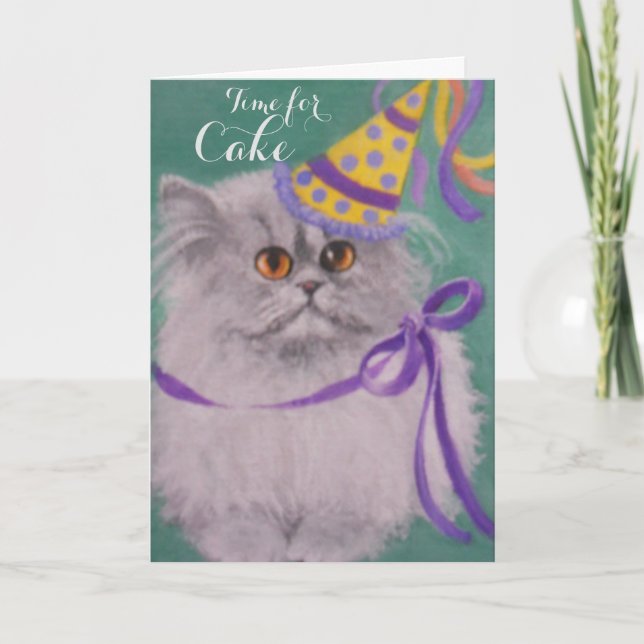 ¿Es hora de la tarta?/ tarjeta de cumpleaños de ga (Anverso)