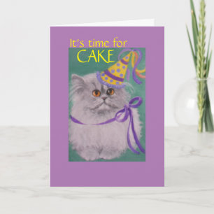 ¿Es hora de la tarta?/ tarjeta de cumpleaños de ga