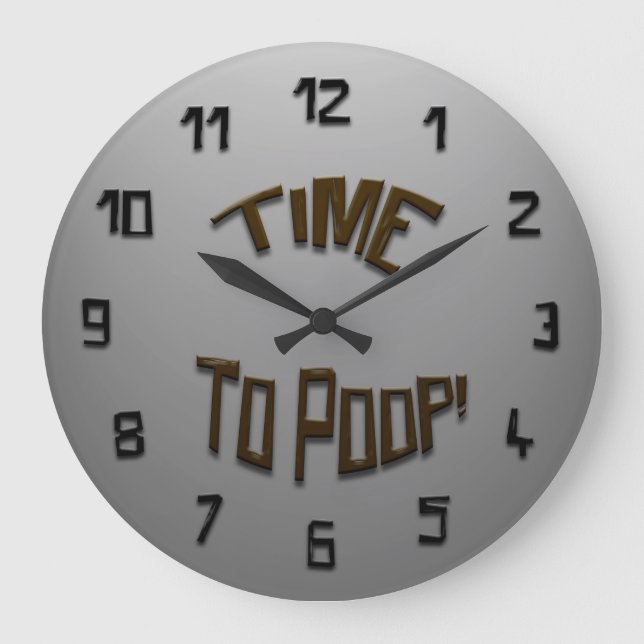 ¡Es hora de Poop! Reloj de pared (Anverso)