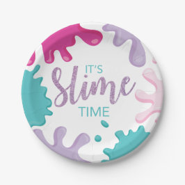 Es hora de slime Platos para fiesta de cumpleaños 
