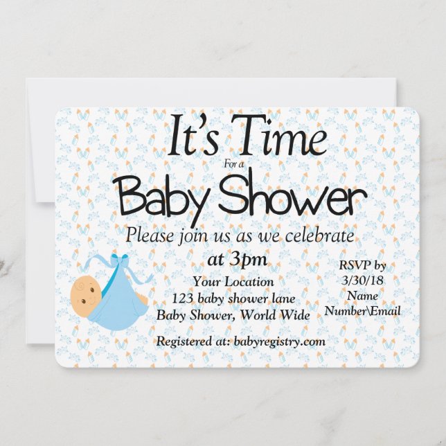 Es hora de una invitación a Baby Shower (Anverso)