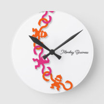 Es hora del Reloj de Pared Redondo de Monkey Busin