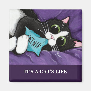 Es imán del arte del gato de la vida el