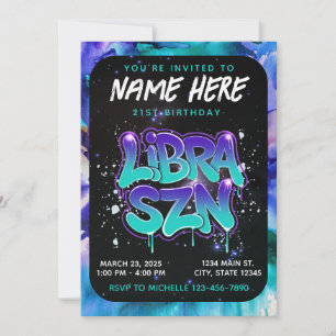 Es Invitación de Cumpleaños Zodiaco Temporada Libr
