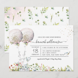 Es Invitación de Shower de Bebé Globo Lavanda de G