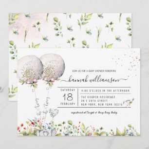 Es Invitación de Shower de Bebé Globo Lavanda de G