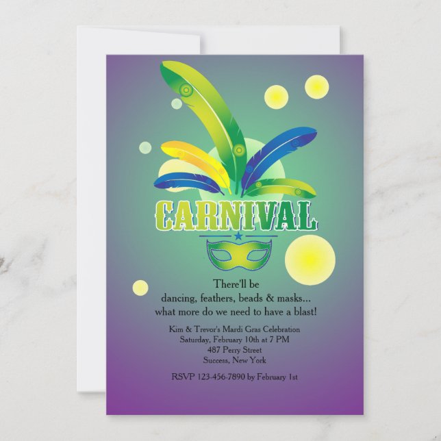 Es invitación del tiempo del carnaval (Anverso)