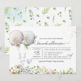 Es Invitación para Baby Shower de Gemelos Niño y N