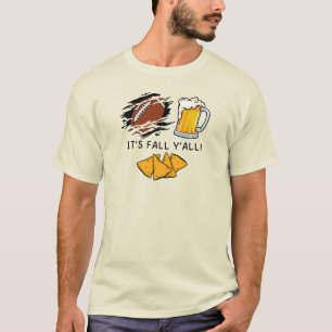 Es la cerveza de fútbol de otoño y la camiseta de 