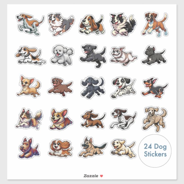 Es la colección de tiempo de Zoomie de 24 Pegatina (Hoja)