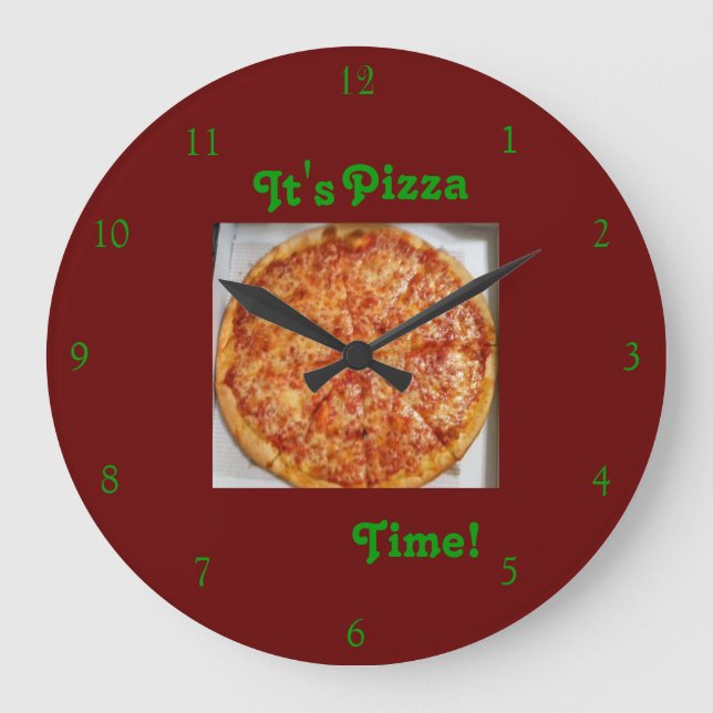 ¡Es la hora de la pizza! Reloj de pared (Anverso)