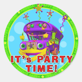 ¡Es la hora del Fiesta! Pegatinas de cumpleaños co