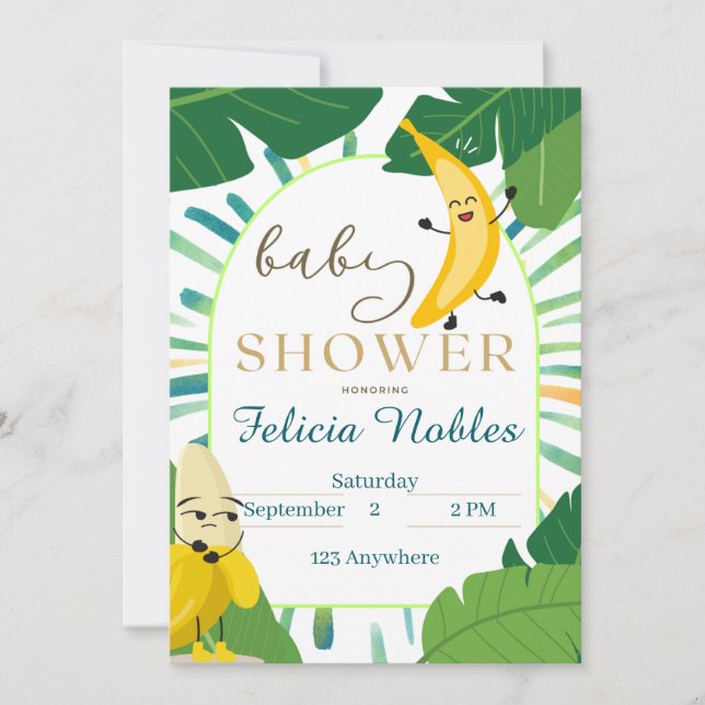 Es la invitación a la fiesta de Baby Shower de Ban (Anverso)