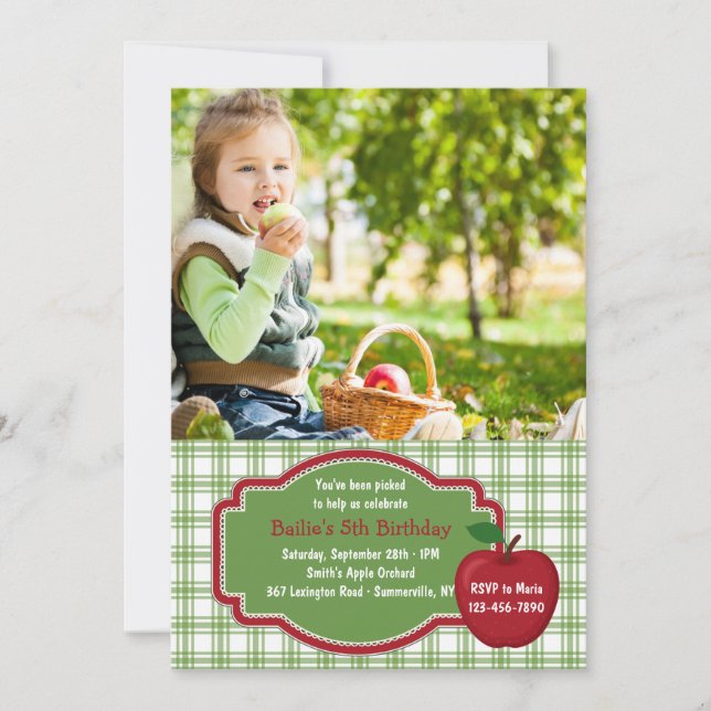 Es la invitación a tomar fotos de Apple Picking Ti (Anverso)