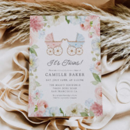 Es la invitación de Baby Shower de Twins Boy y Chi