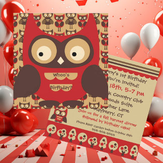 Es la invitación de cumpleaños de búho de hollín d