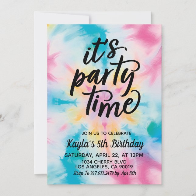 Es la invitación de cumpleaños de Fiesta Groovy Ti (Anverso)