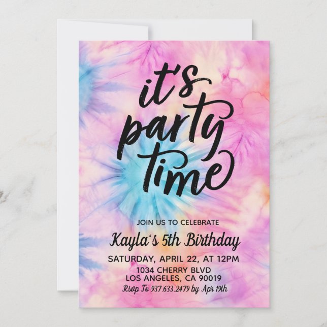 Es la invitación de cumpleaños de Fiesta Groovy Ti (Anverso)