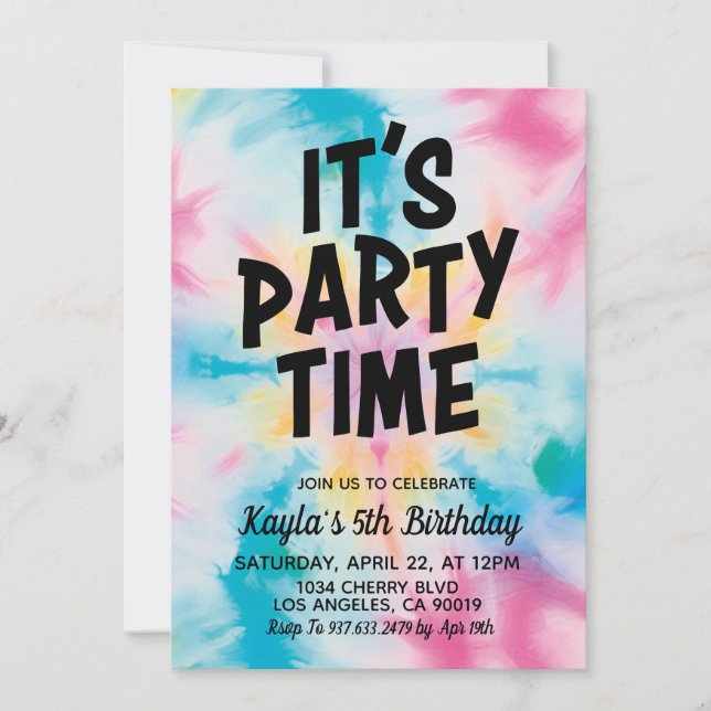 Es la invitación de cumpleaños de Fiesta Groovy Ti (Anverso)